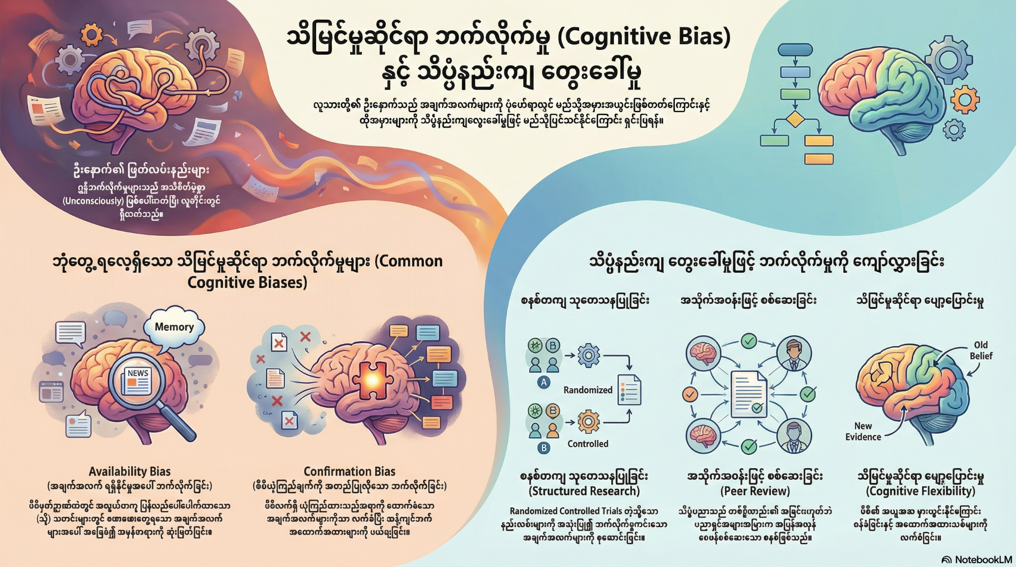 ၁။ သိမြင်မှုဆိုင်ရာ ဘက်လိုက်မှု vs သိပ္ပံနည်းကျတွေးခေါ်မှု (Custom)